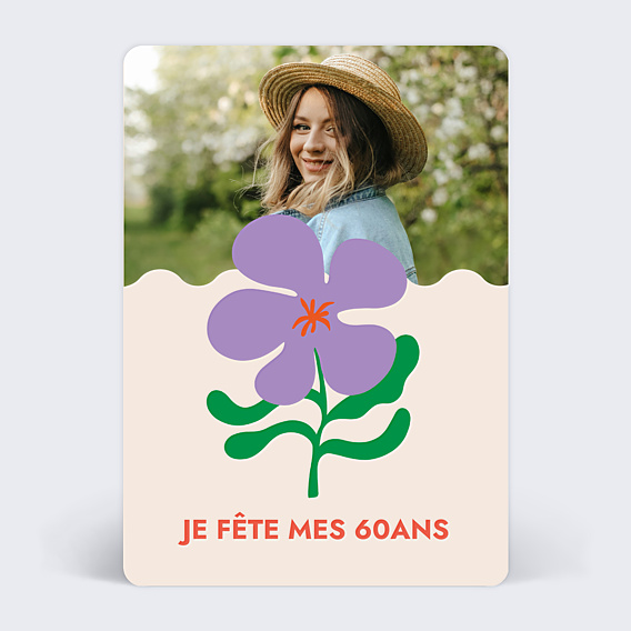 Invitation Anniversaire Adulte Jolie fleur