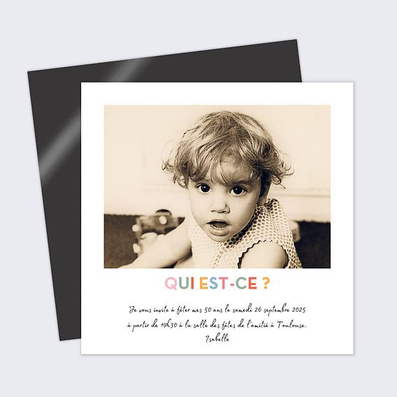 Invitation anniversaire Devinette Colorée