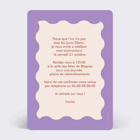 Invitation Anniversaire Adulte Jolie fleur