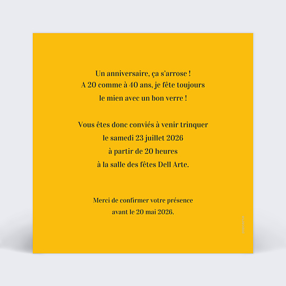 Invitation Anniversaire Adulte Cheers