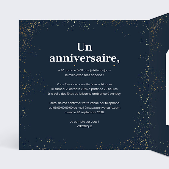 Invitation Anniversaire Adulte Mémento Avec graines à planter