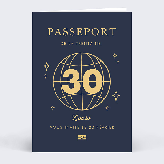 Invitation anniversaire Passeport