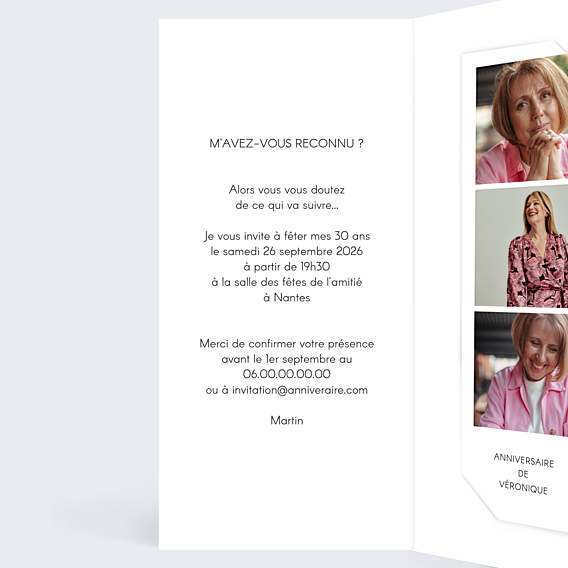 Invitation Anniversaire Adulte Typographie Cadre