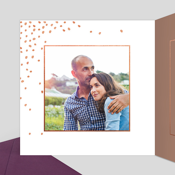 Invitation anniversaire Champagne Confettis Intérieur Gauche