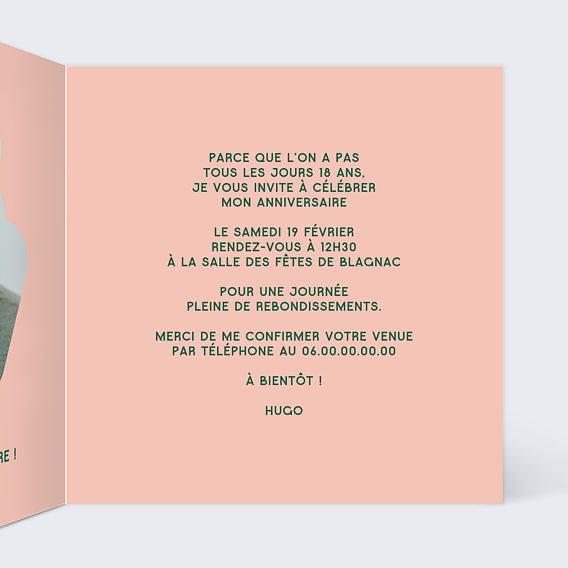 Invitation anniversaire 30 bubble Intérieur Droit