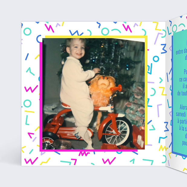 Invitation Anniversaire Années 90 Intérieur Gauche