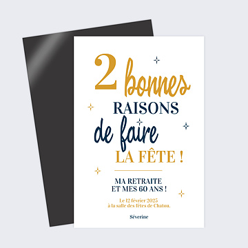 Invitation Anniversaire Adulte 2 en 1