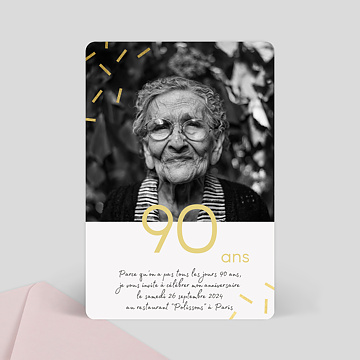 Invitation Anniversaire Adulte 90 ans Chic