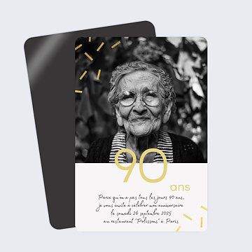 Invitation Anniversaire Adulte 90 ans Chic