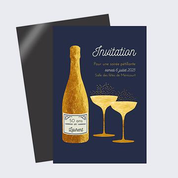 Invitation Anniversaire Adulte Bulles Ocre