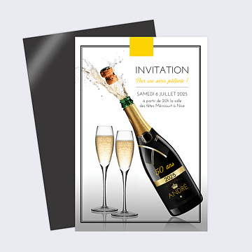 Invitation Anniversaire Adulte Champagne