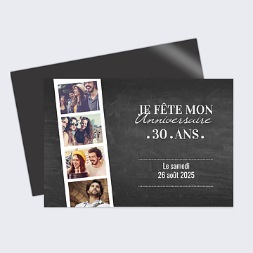 Invitation Anniversaire Adulte Photomaton Ardoise