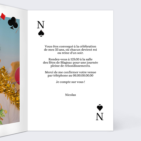Invitation Anniversaire Adulte Roi