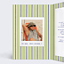 Invitation anniversaire Vintage stripes Intérieur Gauche