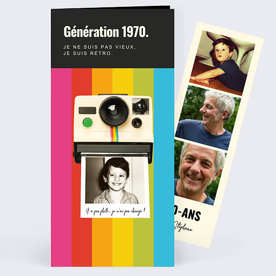 Invitation anniversaire Polaroïd