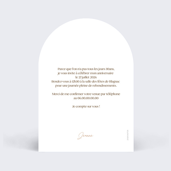 Invitation Anniversaire Adulte Flower of fall avec photo