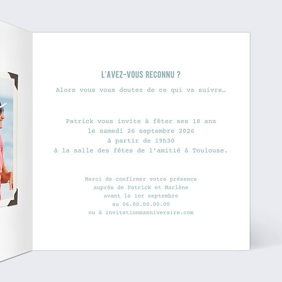Invitation Anniversaire Adulte Effet tirage
