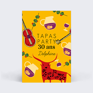 Invitation Anniversaire Adulte Tapas Party