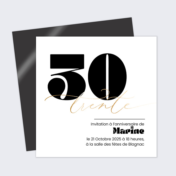 Invitation anniversaire 30 ans Moderne
