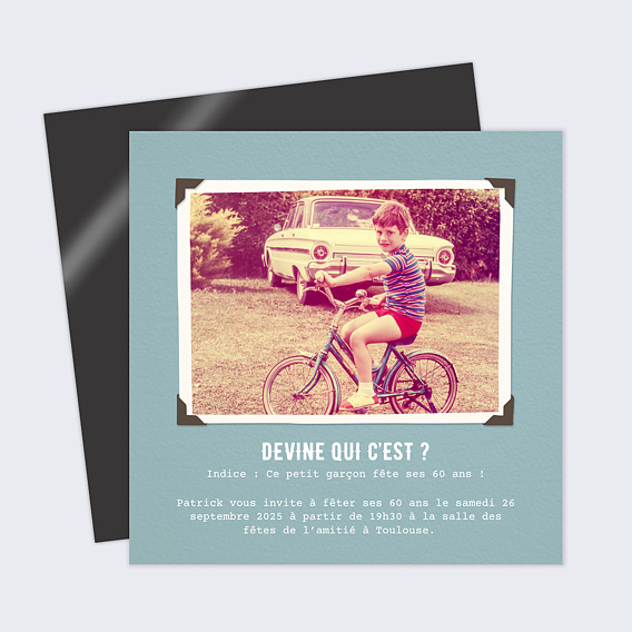 Invitation anniversaire Effet tirage