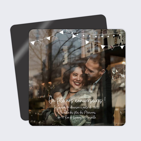 Invitation anniversaire Fanions Bucoliques Pleine Page