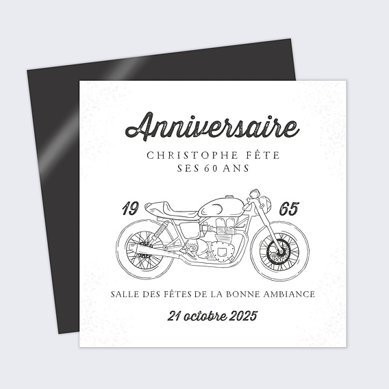 Invitation anniversaire Moto Vintage