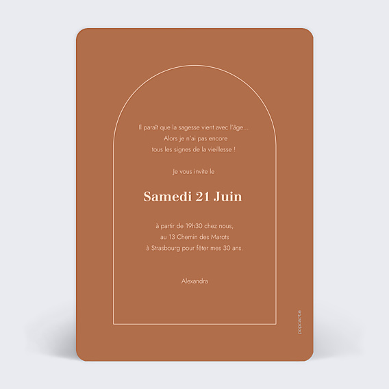 Invitation Anniversaire Adulte Moderne