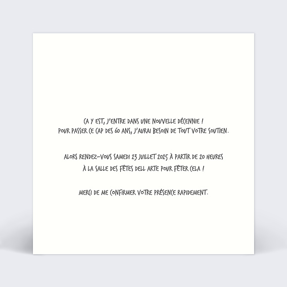 Invitation anniversaire C'est le Jeu Verso