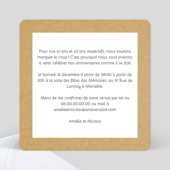 Invitation anniversaire Fanions Bucoliques Pleine Page Verso