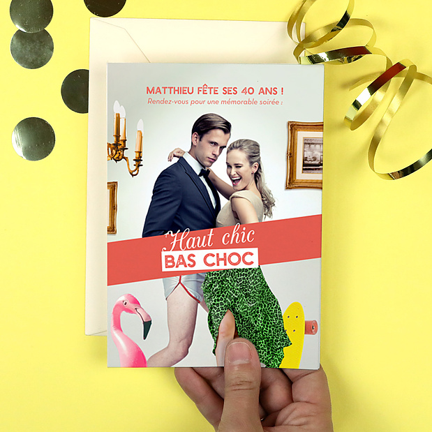 Invitation Anniversaire Haut Chic Bac Choc