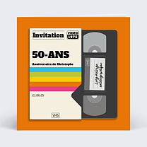 Invitation Anniversaire Adulte Cassette VHS