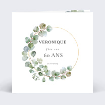 Invitation Anniversaire Adulte Couronne Eucalyptus Chic