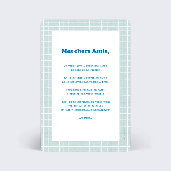 Invitation Anniversaire Adulte Adulte Pool Party