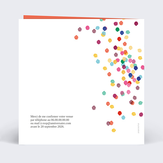 Invitation Anniversaire Adulte Confettis Photo