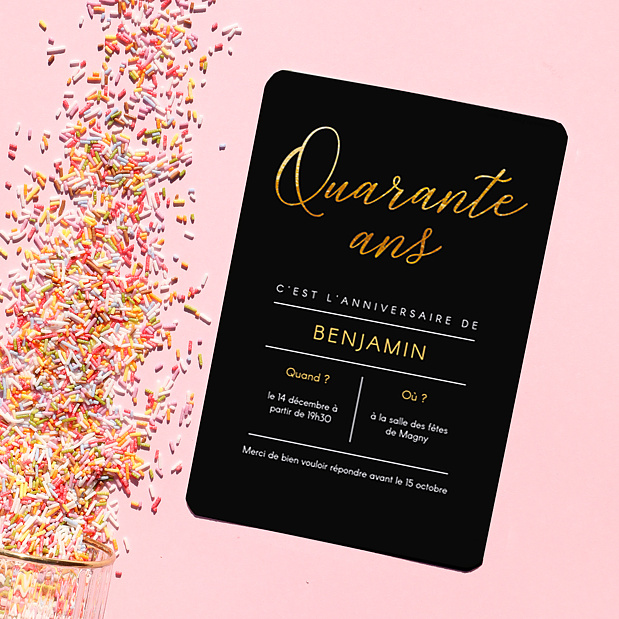 Invitation Anniversaire Quarante Chic