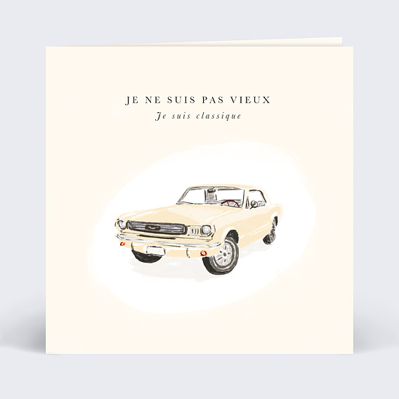 Invitation anniversaire Voiture Classique Recto