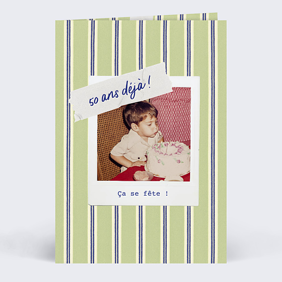 Invitation Anniversaire Adulte Vintage stripes