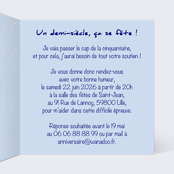 Invitation Anniversaire Adulte Photos 50 ans