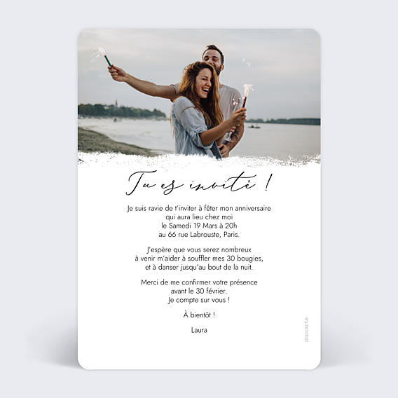 Invitation Anniversaire Adulte Manuscrite