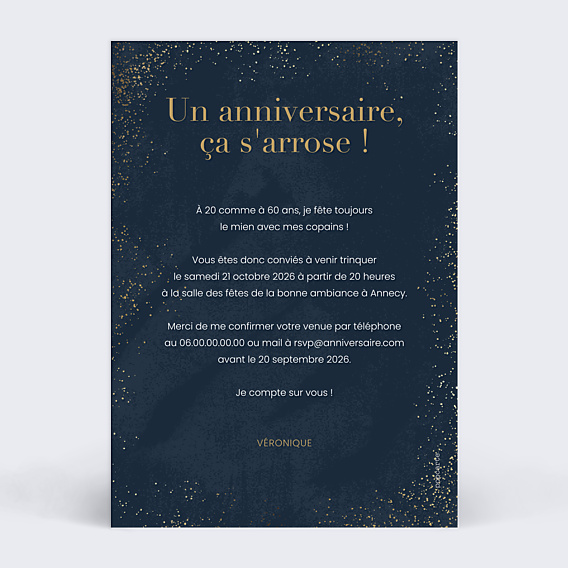 Invitation Anniversaire Adulte Mémento
