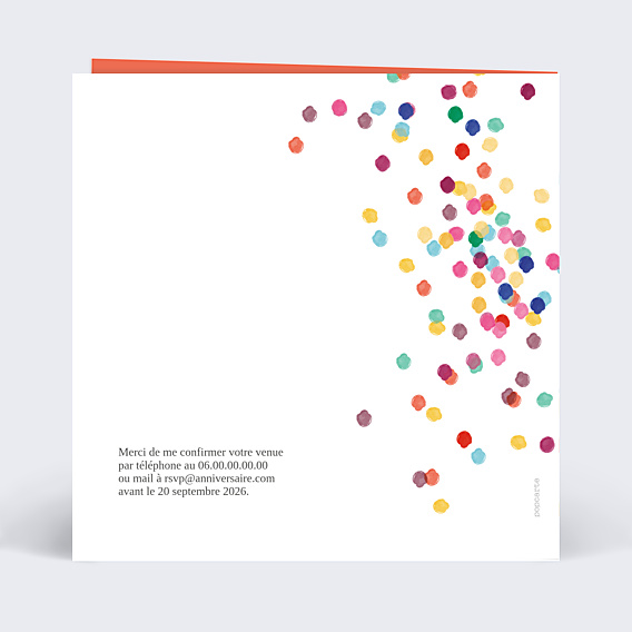 Invitation Anniversaire Adulte Confettis Photo