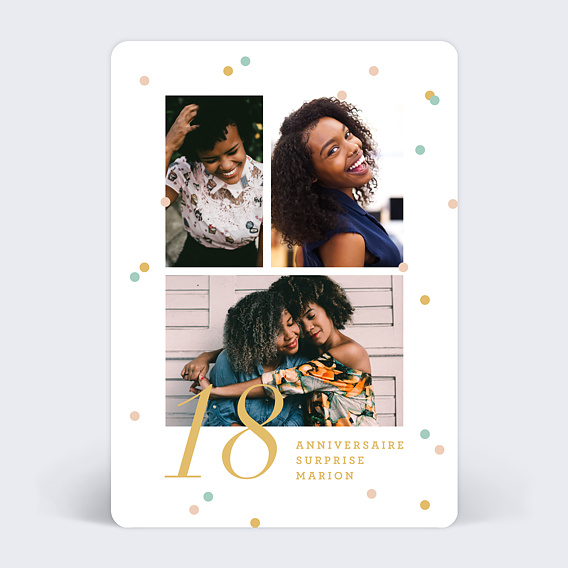 Invitation anniversaire Confettis