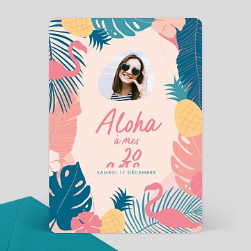 Invitation Anniversaire Adulte Aloha