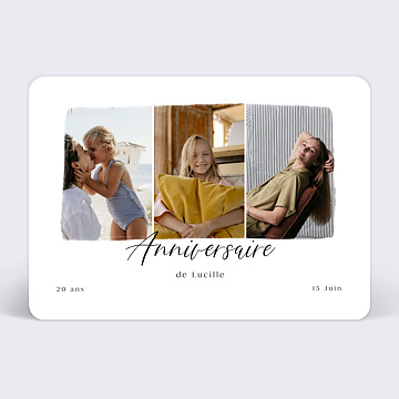Invitation anniversaire adulte Triptyque des Années