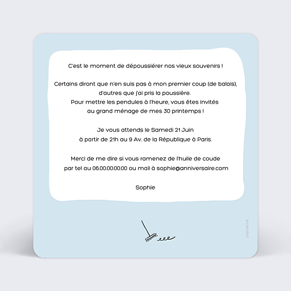 Invitation Anniversaire Adulte Balais
