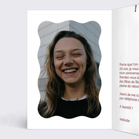 Invitation anniversaire Disco glamour Intérieur Gauche