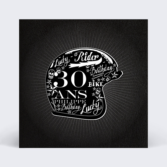 Invitation Anniversaire Adulte Casque de moto