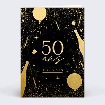 Invitation Anniversaire Adulte Champagne Festif