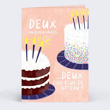 Invitation anniversaire Double Gâteaux