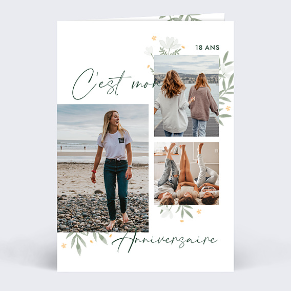 Invitation Anniversaire Adulte Fleurs Festives